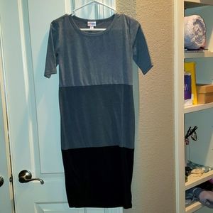 LulaRoe black and grey bodycon dress style Julia